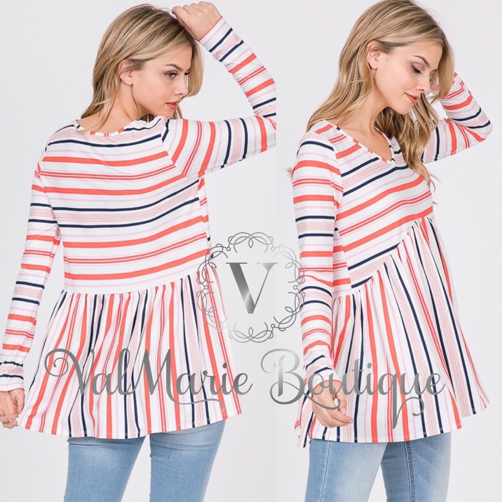 Bright striped babydoll tunic - Picture 5 of 5